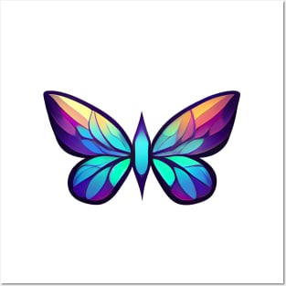 Gemstone Colorful Diamond  Butterfly Posters and Art